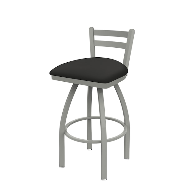 25" Low Back Swivel Counter Stool, Nickel Finish, Canter Iron Seat